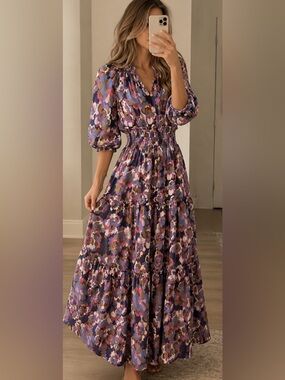 Rails Floral Tiered Maxi Dress – Size Medium Like New